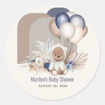 Boho Teddy Bear y los globos anuncian Baby Shower