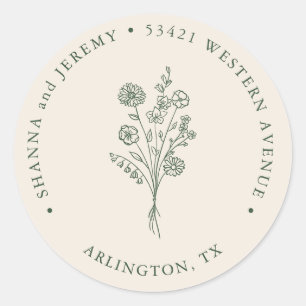 Pegatina Redonda Boho Terracota Elegante Minimal   Dirección de Dev