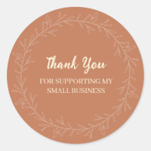 Boho Terracotta Floral Thank You Small Business