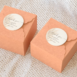 Pegatina Redonda Boho verano hierba de pampas acuarela Gracias bebé