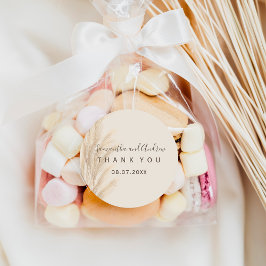 Pegatina Redonda Boho verano pampas hierba acuarela Gracias