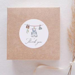 Pegatina Redonda Boho Watercolor Baby Clothes Boy Baby Shower