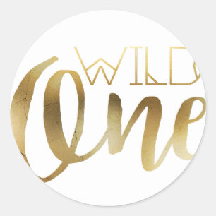 Pegatina Redonda Boho Wild One   Primera fiesta de cumpleaños