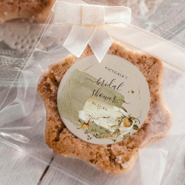 Pegatina Redonda Boho Wildflower Autumn Bridal Shower Gracias