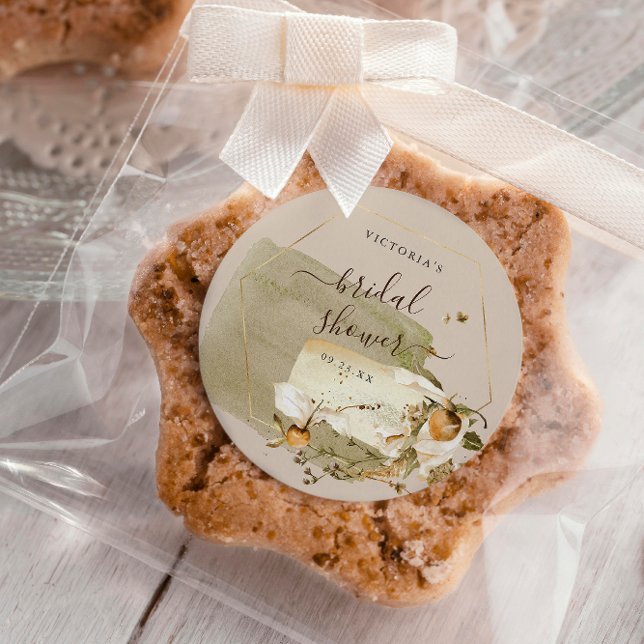 Pegatina Redonda Boho Wildflower Autumn Bridal Shower Gracias (Subido por el creador)