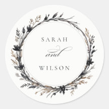 Boho Wildflower Black Brown Fall Wreath Boda