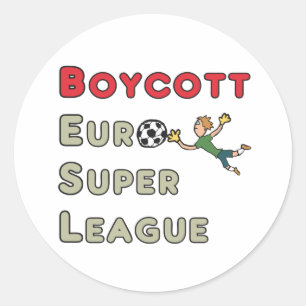 Pegatina Redonda Boicot a la Superliga Europea