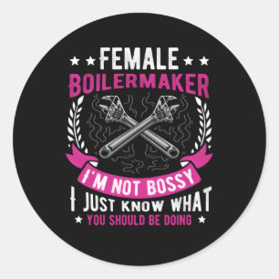 Pegatina Redonda Boiler Maker Boilermaker Union Boilermaker