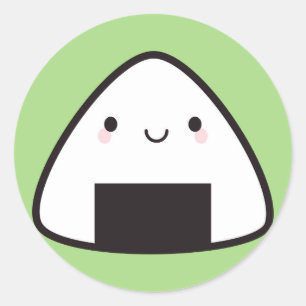 Pegatina Redonda Bola de arroz de Kawaii Onigiri