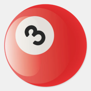 PEGATINA REDONDA BOLA DE BILLARES NÚMERO 3