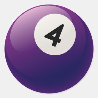 PEGATINA REDONDA BOLA DE BILLARES NÚMERO 4