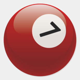 PEGATINA REDONDA BOLA DE BILLARES NÚMERO 7