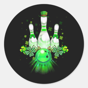 Pegatina Redonda Bola de bolas Shamrock Leprechaun St Patricks Day
