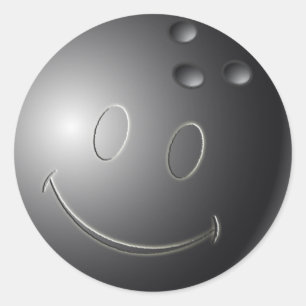 PEGATINA REDONDA BOLA DE BOWLING DE CARA