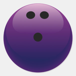 PEGATINA REDONDA BOLA DE BOWLING PURPLE
