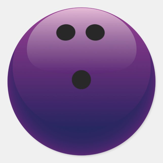 PEGATINA REDONDA BOLA DE BOWLING PURPLE (Anverso)