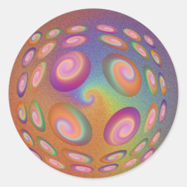 Pegatina Redonda Bola de color en espiral