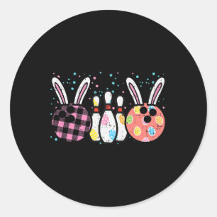 Pegatina Redonda Bola de conejo de Pascua Chicas deportivas de prim