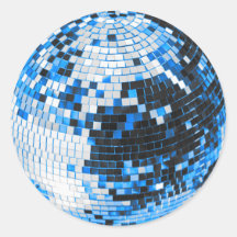 Bola de discoteca retro brillo purpurina azul cump