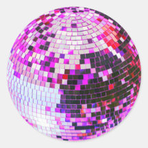 Bola de discoteca retro brillo purpurina rosa cump