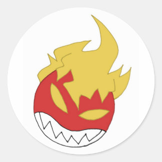 Pegatina Redonda bola de fuego