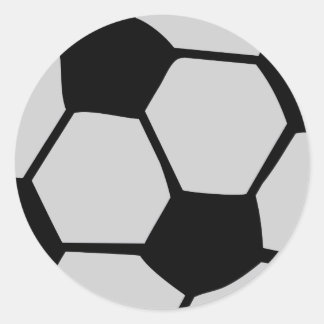 Pegatina Redonda bola de fútbol blanco negro