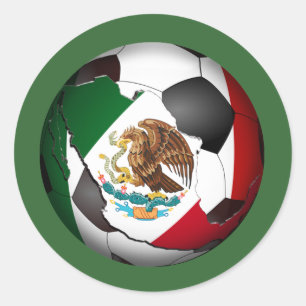 Pegatina Redonda Bola de fútbol de México