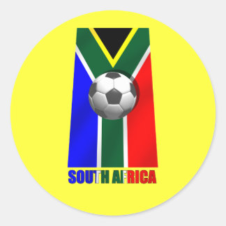 Pegatina Redonda Bola de fútbol de Sudáfrica para fanáticos