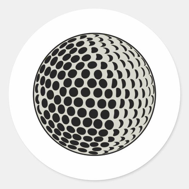 Pegatina Redonda bola de golf (Anverso)