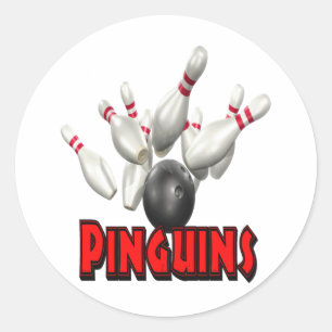 Pegatina Redonda Bola de Pinguins