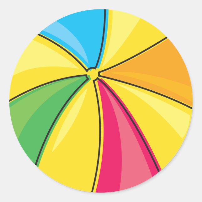 Pegatina Redonda bola de playa (Anverso)