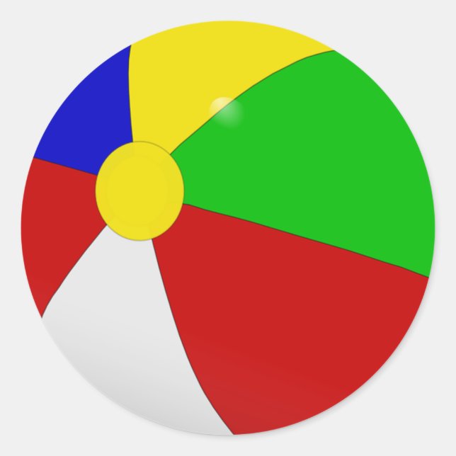 PEGATINA REDONDA BOLA DE PLAYA (Anverso)