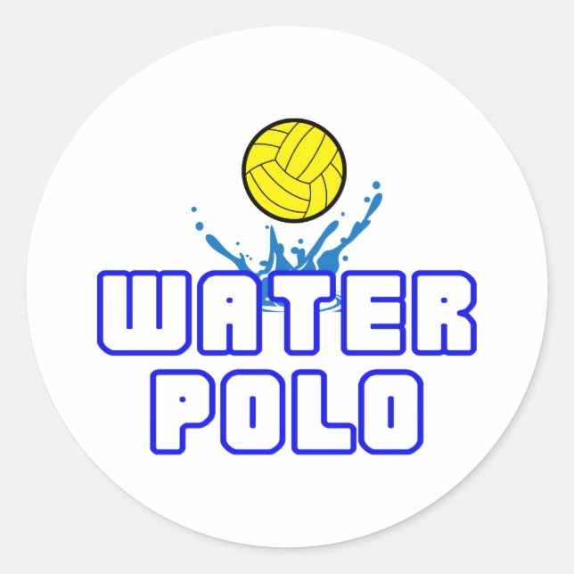 PEGATINA REDONDA BOLA DE POLO DE AGUA ABIERTA (Anverso)