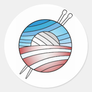 Pegatina Redonda Bola de Yarn, pegatinas