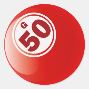 PEGATINA REDONDA BOLA DEL BINGO DE G 50