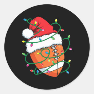 Pegatina Redonda Bola deportiva de Santa Fútbol Hombres Navidades