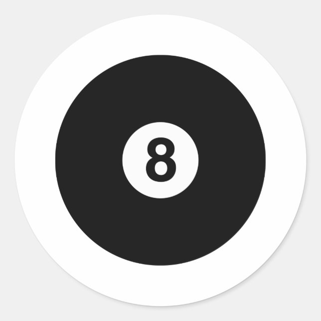 Pegatina Redonda bola ocho (Anverso)