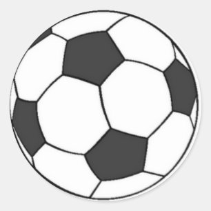 Pegatina Redonda Bola preta e branca