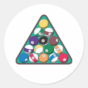 Pegatina Redonda Bolas de billar atormentadas