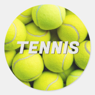 Pegatina Redonda Bolas de tenis de texto personalizado