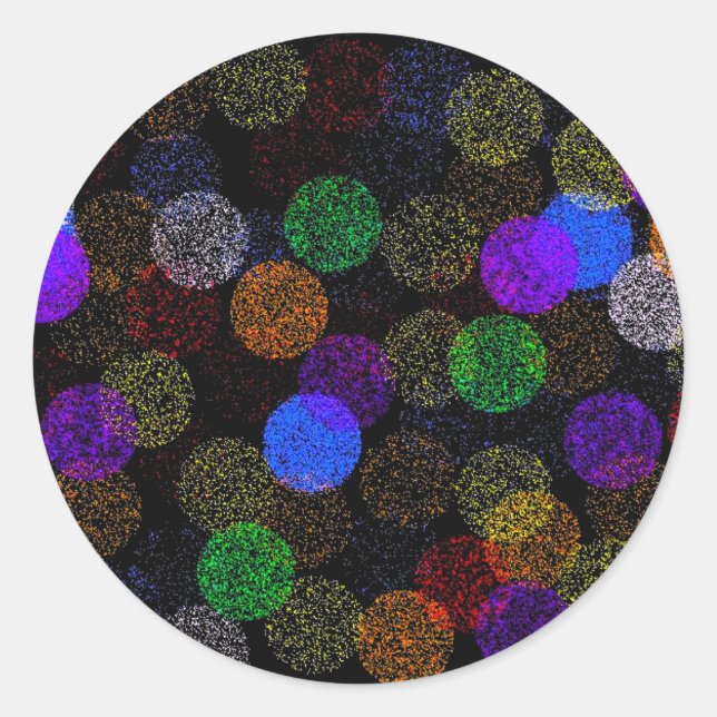 Pegatina Redonda Bolas de Yarn (Anverso)