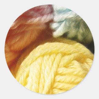 Pegatina Redonda Bolas Suaves De Yarn