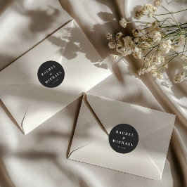 Pegatina Redonda Bold  Black Wedding