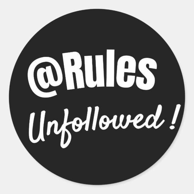 Pegatina Redonda Bold Minimalist Rebellious Quote sticker  (Anverso)