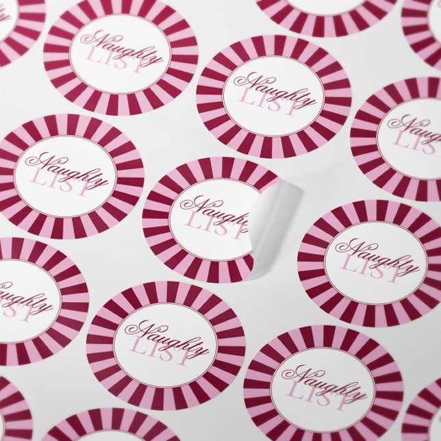 Pegatina Redonda Bold stripe Naughty list Christmas Party sticker (Subido por el creador)