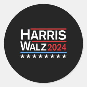 Pegatina Redonda Boleto democrático Harris Tim Walz 2024