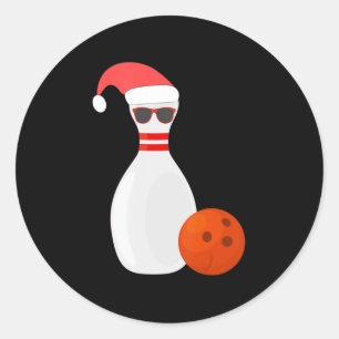 Pegatina Redonda Boliche de Navidades deportivos - Boliche de Snowm