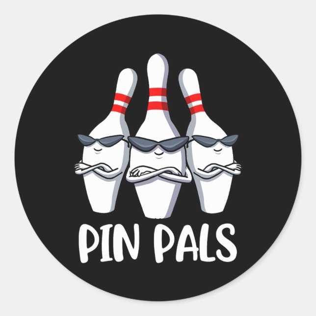 Pegatina Redonda Boliche de Pin Pals (Anverso)
