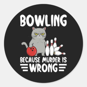 Pegatina Redonda Boliche Porque El Asesinato Es Incorrecto Gato Div