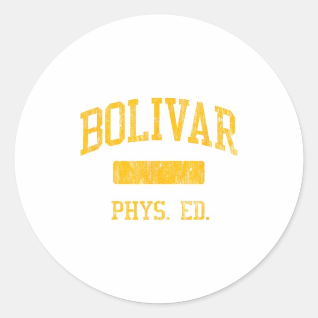 Pegatina Redonda Bolivar High School Hs Bolivar Mo Phys Ed  (Anverso)